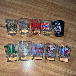 10 shot glasses